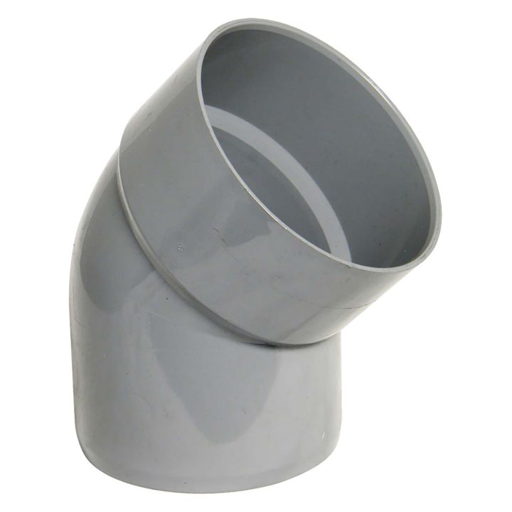 FloPlast Grey 110mm Soil 135° Double Solvent Socket Bend