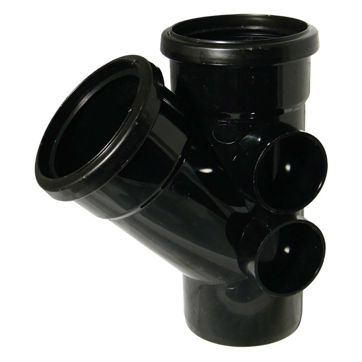 FloPlast Black 110mm Soil 135° Double Socket Branch Selco