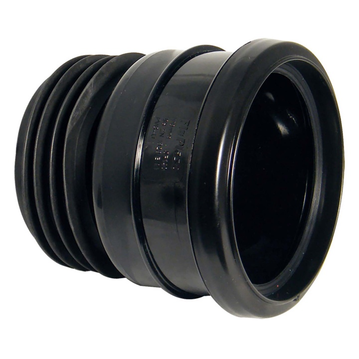 FloPlast Black 110mm Soil Universal Pipe Connector Selco FloPlast Black 110mm Soil Universal Pipe Connector Selco