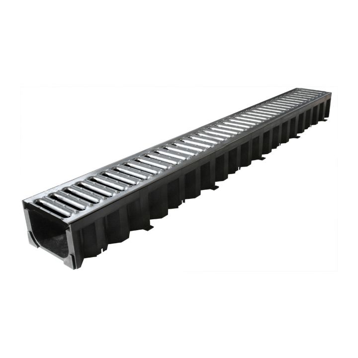ACO HexDrain 1m Channel with Galvanised Steel Grating