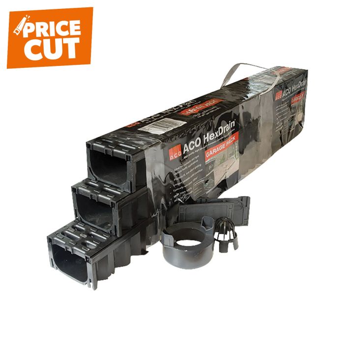 ACO HexDrain Garage Pack 3 x 1m Channels