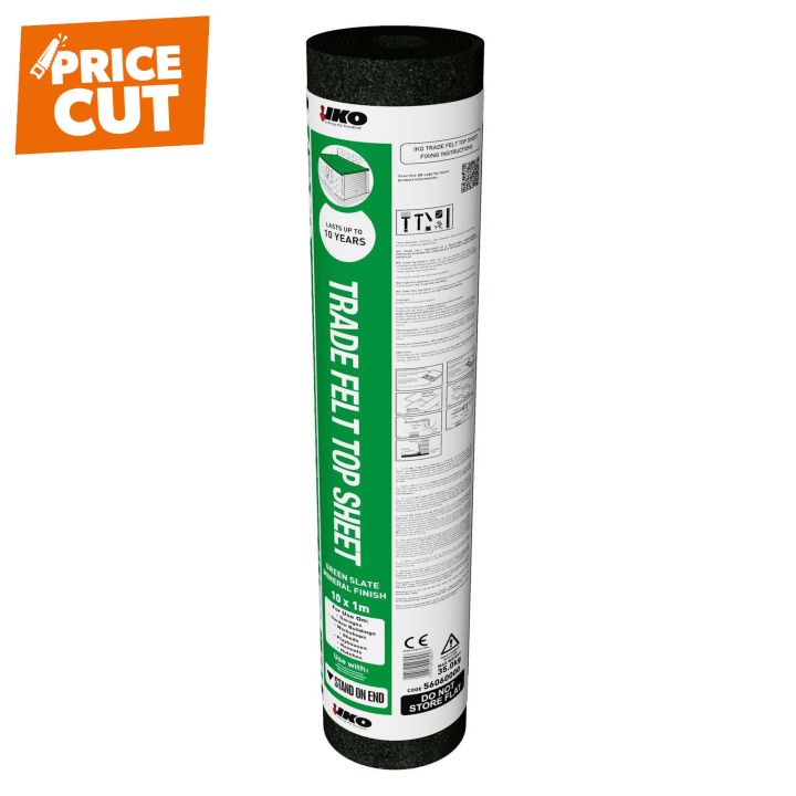 IKO Trade Roofing Felt Green Mineral Cap Sheet 1 x 10m