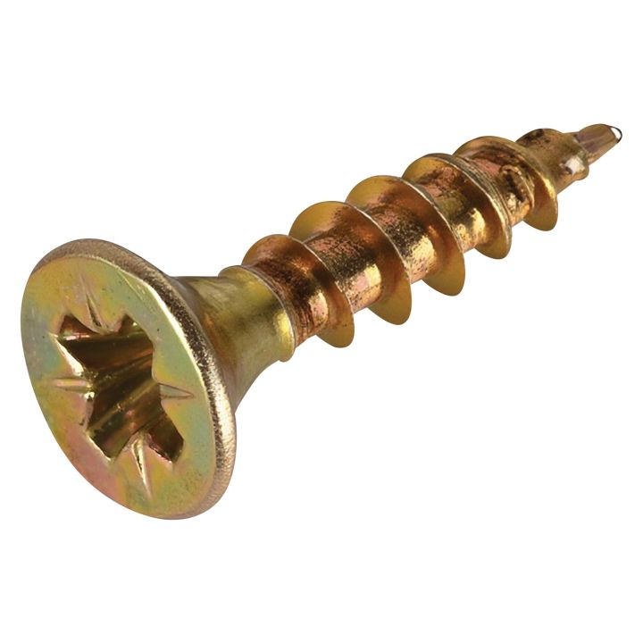 FIX-IT Single Thread Zinc & Yellow Woodscrews 3.5 x 16mm Pack of 200