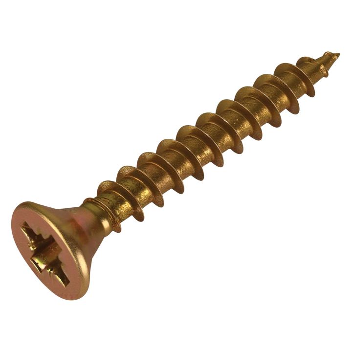 FIX-IT Single Thread Zinc & Yellow Woodscrews 3.5 x 25mm Pack of 200