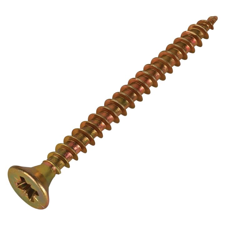 FIX-IT Single Thread Zinc & Yellow Woodscrews 4 x 45mm Pack of 200