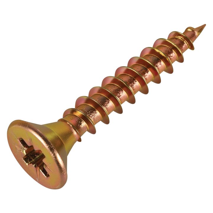 FIX-IT Single Thread Zinc & Yellow Woodscrews 5 x 30mm Pack of 200