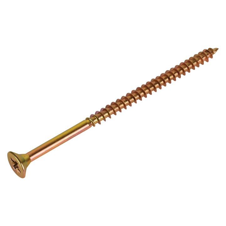 FIX-IT Single Thread Zinc & Yellow Woodscrews 5 x 90mm Pack of 100