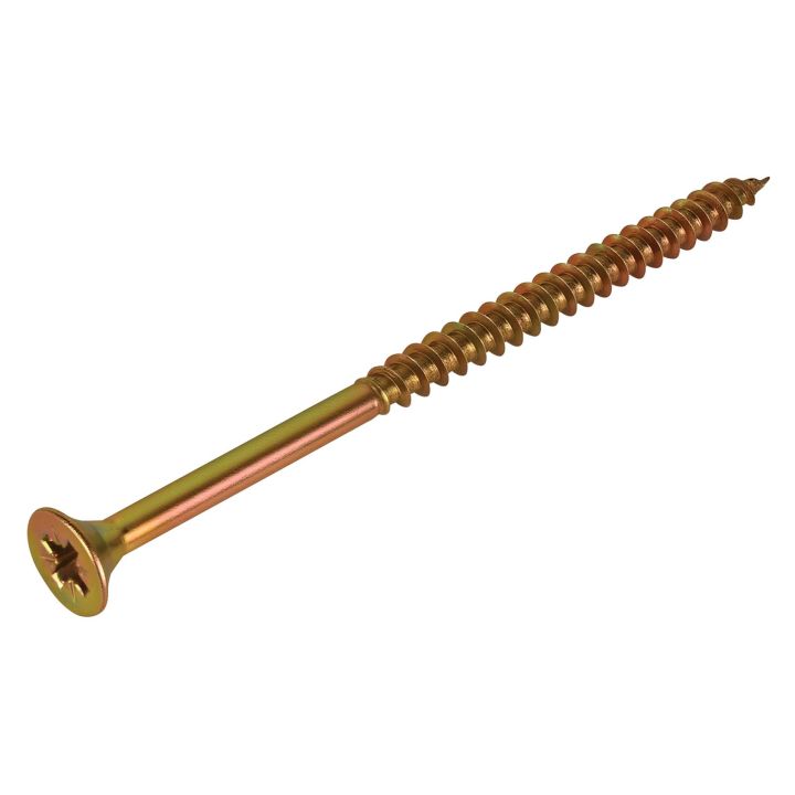 FIX-IT Single Thread Zinc & Yellow Woodscrews 6 x 100mm Pack of 50