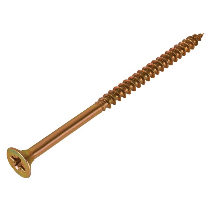 FIX-IT Single Thread Zinc & Yellow Woodscrews 6 x 100mm Pack of 100
