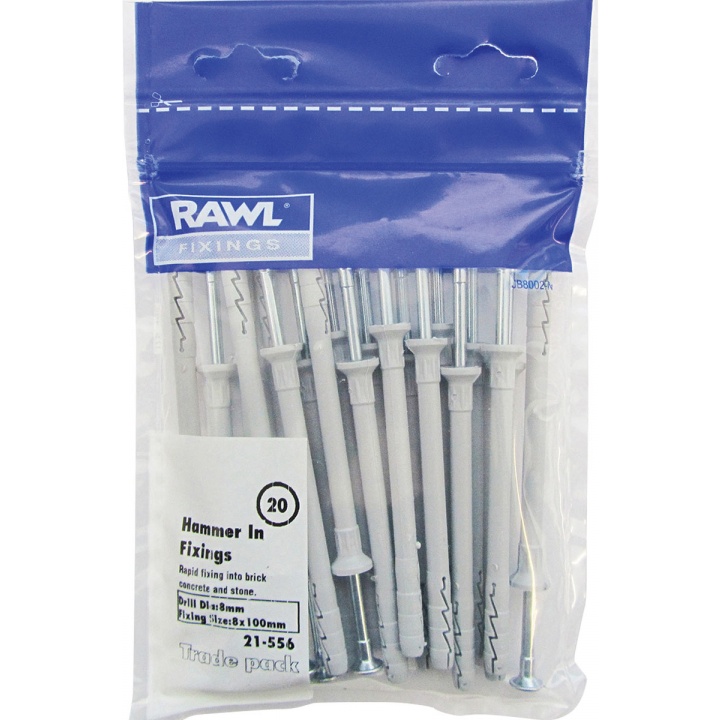 Rawlplug Hammer Fixers 8 x 100mm Pk 20