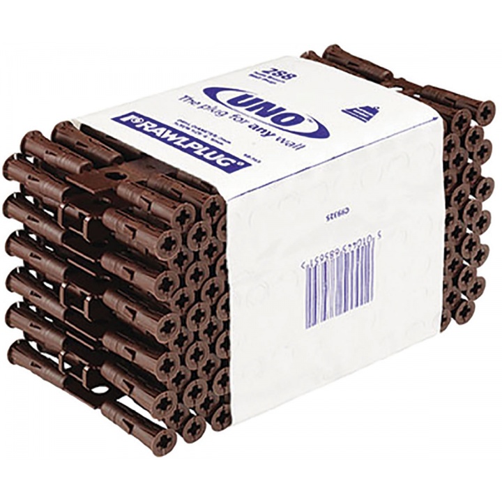 Rawlplug Uno Plugs Brown 7 x 30mm (Pk 288)