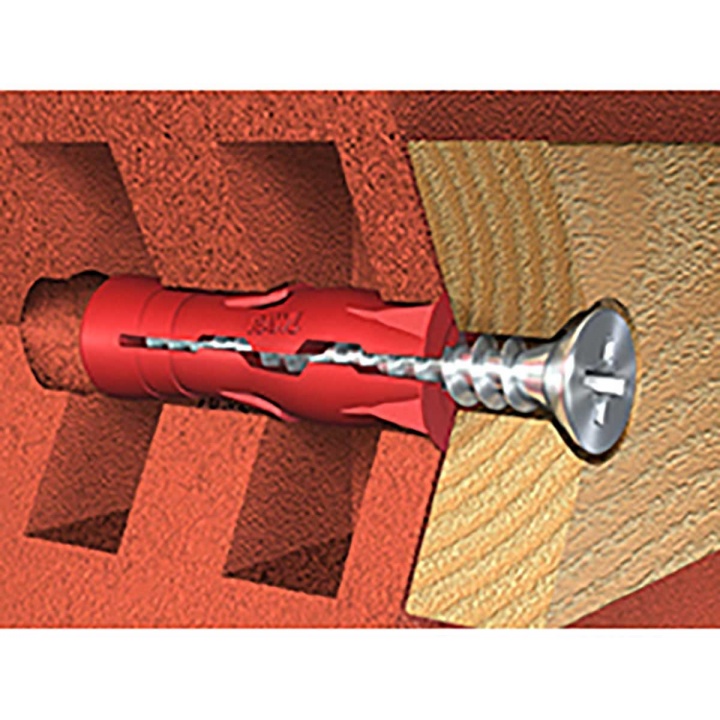 Rawlplug Degated Plugs Red Pack of 1000