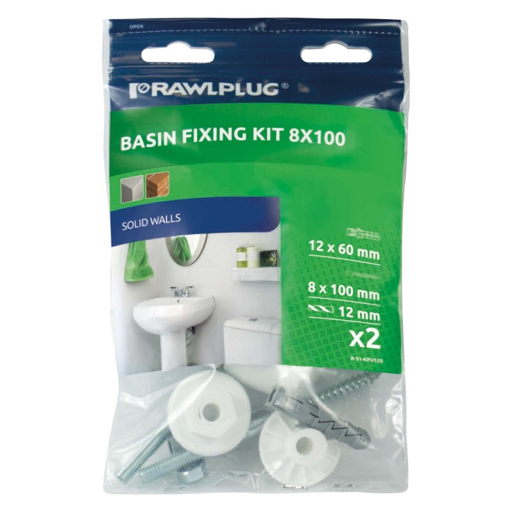 Rawlplug Basin Fixing Kit Pack 2 Selco