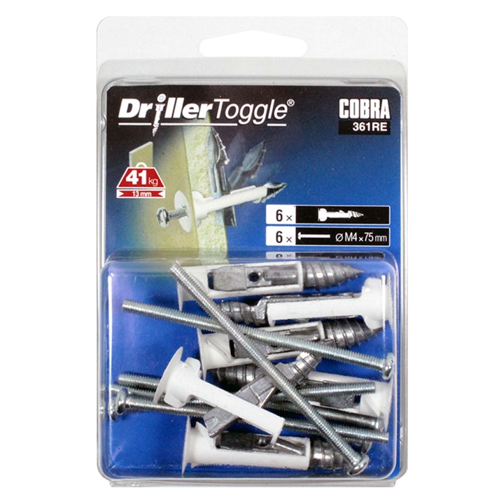 Cobra Driller Toggle Anchor 4 x 75mm Pack of 6 Selco