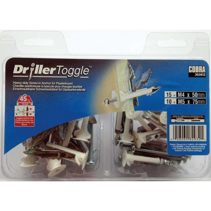 Cobra Driller Toggle Anchor Assorted Pack of 25