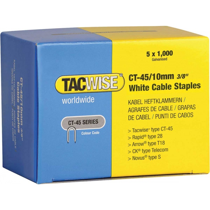 Tacwise CT45 10mm White Cable Staples Pack of 5000