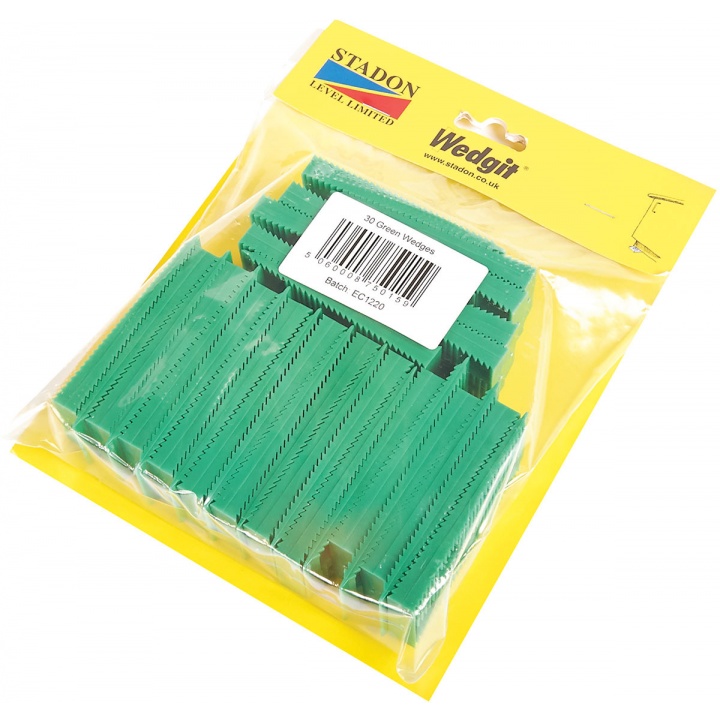 Wedgit Green Interlocking Plastic Wedges 80 x 30 x 10mm (Pk 30)