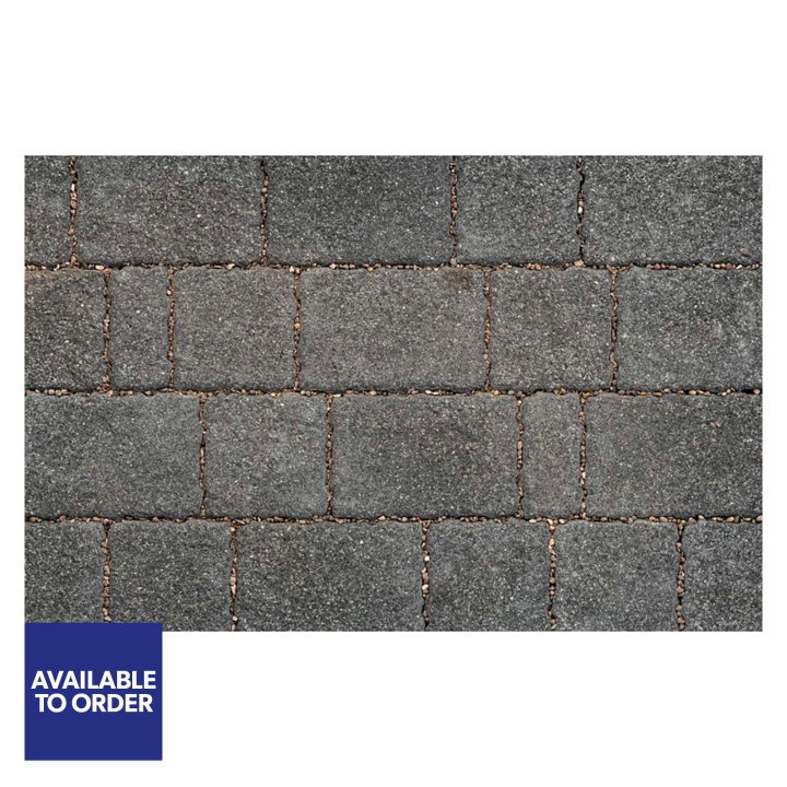 Stonemarket Rio Permeapave® Paving Pack Mixed Size Carbon 8.05m²