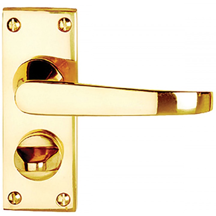 Victorian Privacy Door Handles Polished Brass | Selco