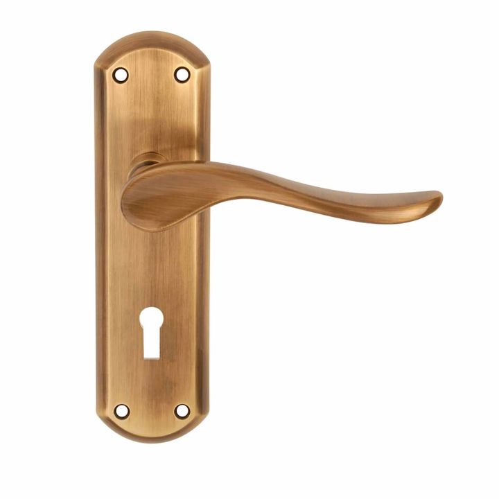 Sigma Lock Door Handles Antique Brass Premier