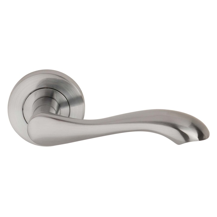 Venus Lever On Round Rose Satin Chrome Door Handle Pack