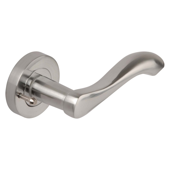 Venus Privacy Smart Latch Lever On Round Rose Satin Chrome