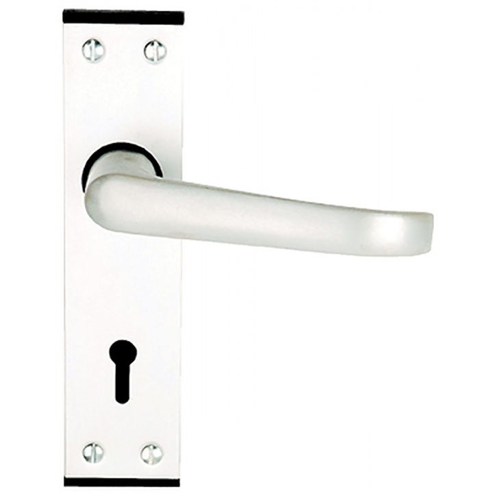 Calder Lock Door Handles Satin Aluminium