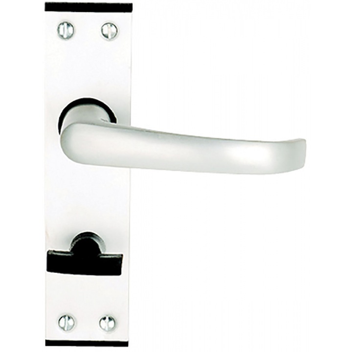Calder Bathroom Door Handles Satin Aluminium