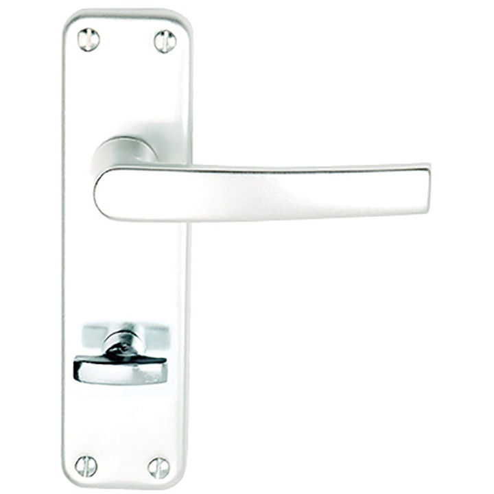 Sandal Bathroom Door Handles Satin Aluminium
