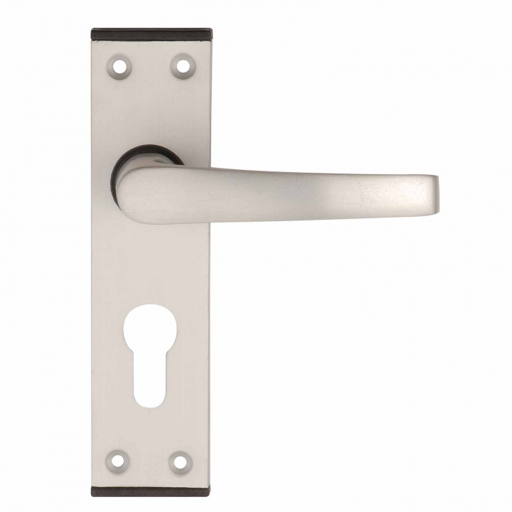 Calder Euro Profile Door Handles Satin Aluminium