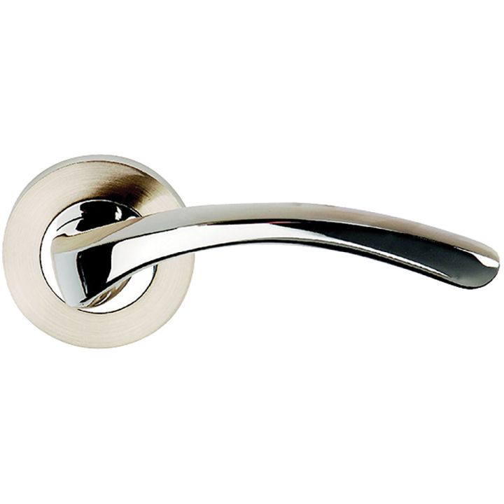 Arc Lever Door Handles Satin Nickel / Polished Chrome