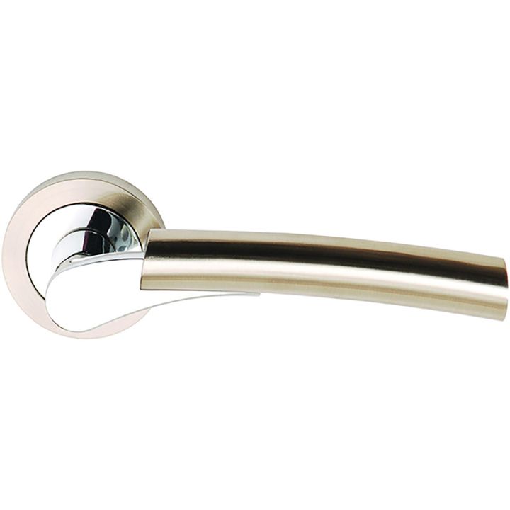 Ultimo Lever Door Handles Satin Nickel / Polished Chrome
