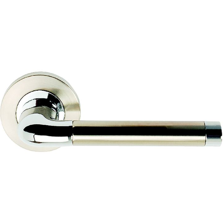 Argo Lever Door Handles Satin Nickel / Polished Chrome