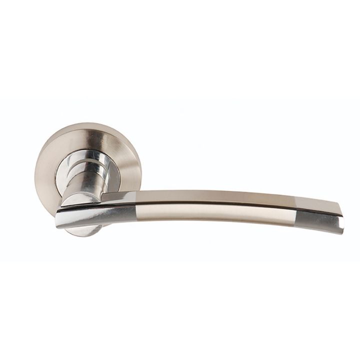 Orpheus Lever Door Handles Satin Nickel/Polished Chrome