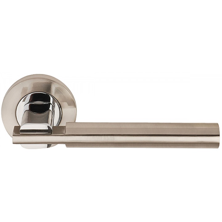 Chronos Lever Door Handles Satin Nickel / Polished Chrome