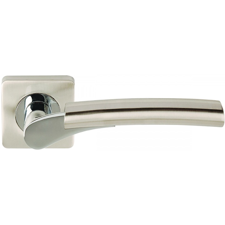 Ultimo Square Lever Door Handles Satin Nickel / Polished Chrome