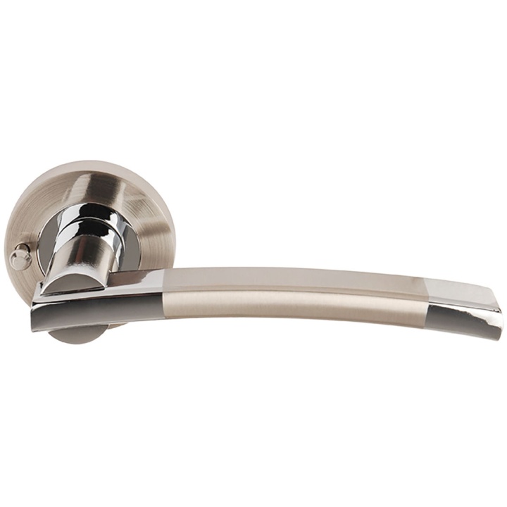 Orpheus Privacy Door Handle Satin Nickel / Polished Chrome