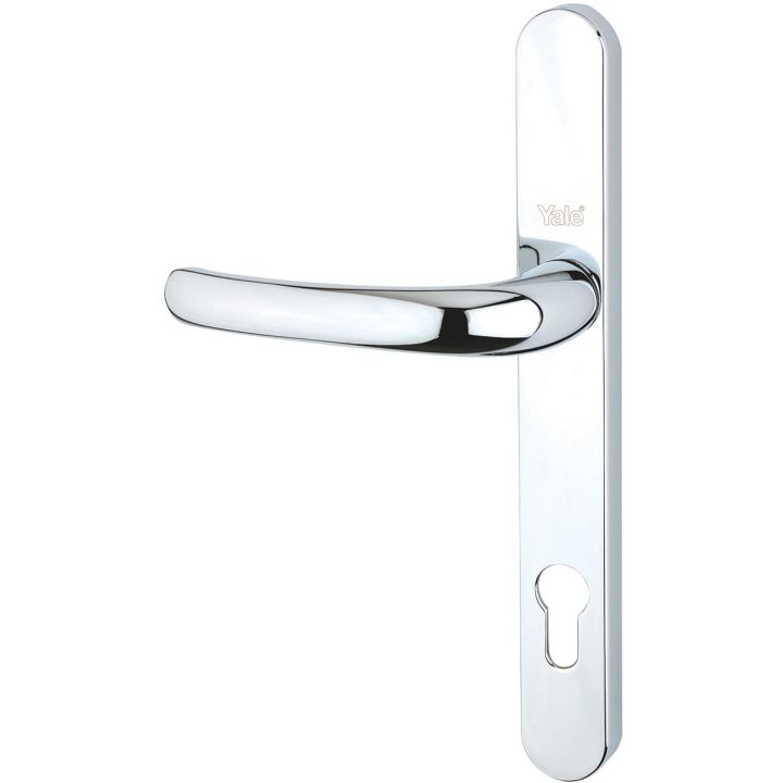 Yale uPVC Long Backplate Door Handle 92mm/215mm Chrome
