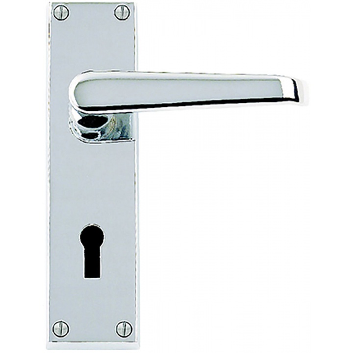 Premier Victorian Lock Door Handles Polished Chrome Plated