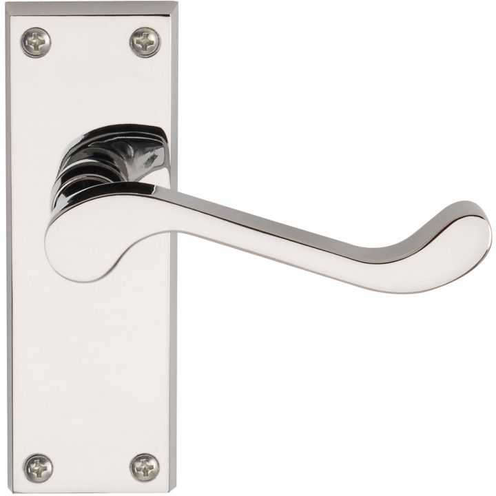 Premier Victorian Scroll Latch Door Handles Polished Chrome