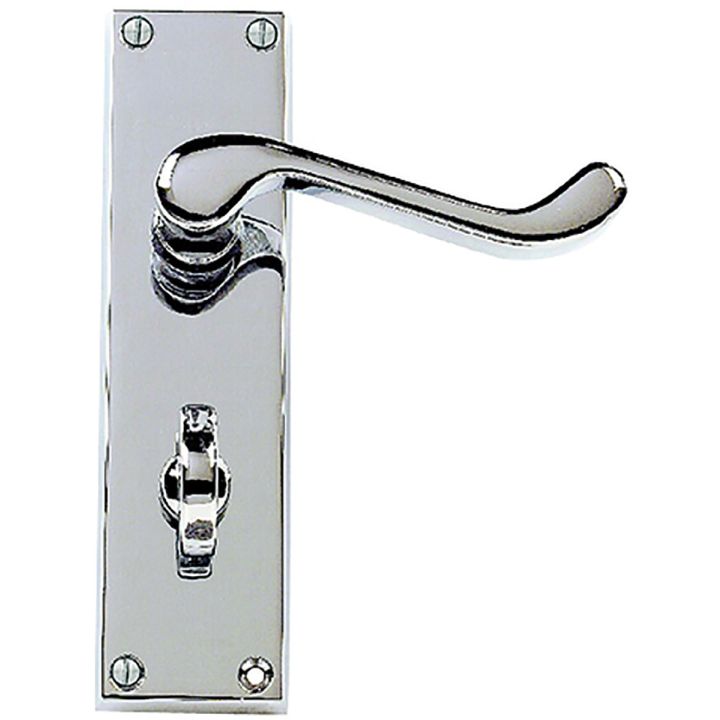 Premier Victorian Scroll Bathroom Door Handles Polished Chrome