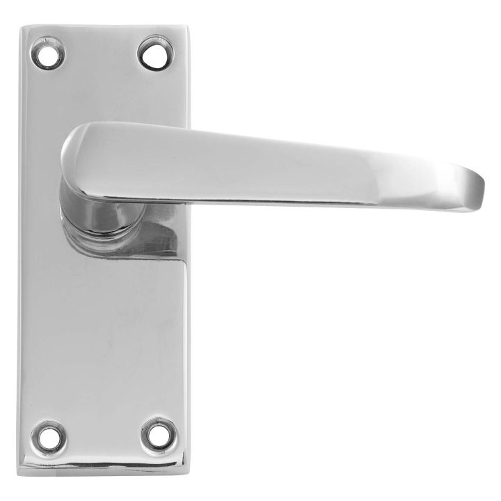 Victorian Lock Door Handles Polished Chrome 