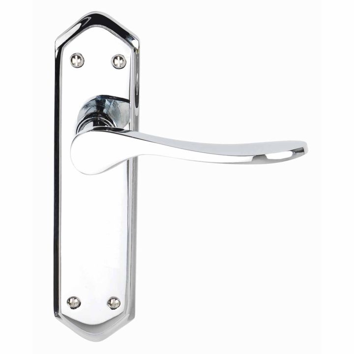 Calver Latch Door Handles Polished Chrome Premier