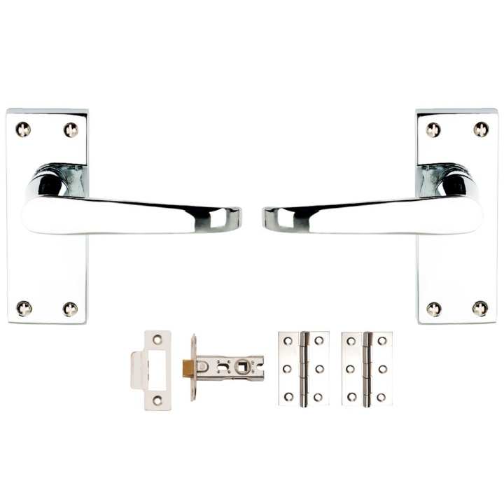 Victorian Latch Door Pack Polished Chrome Pack of 3