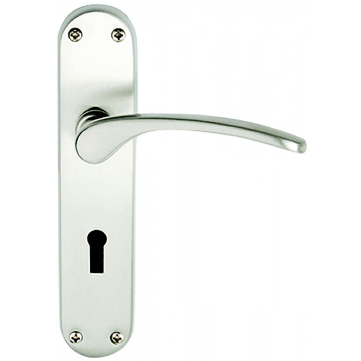 Premier Salo Lock Door Handles Satin Nickel