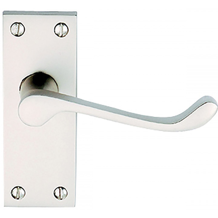 Victorian Scroll Latch Door Handles Satin Chrome