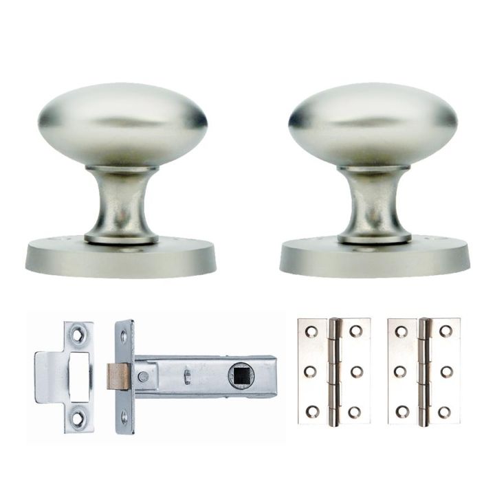 Victorian Mortice Knob Pack Satin Chrome 