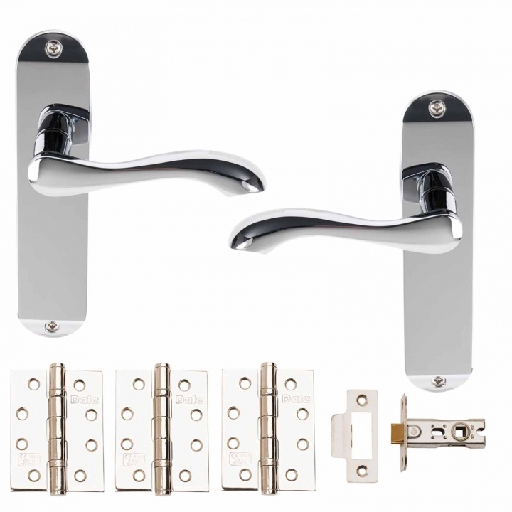 Stretton Latch Door Pack Polished Chrome Premier