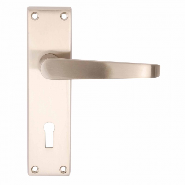 Victorian Lock Door Handles Satin Nickel Premier
