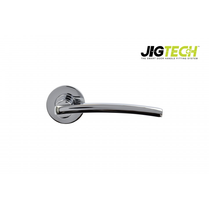 Jigtech Condor Lever Handles on Round Rose Polished Chrome